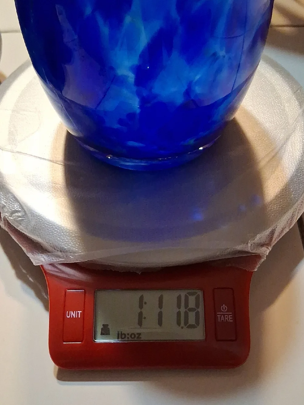 Votive Candle Holder. Art Glass In Lapis Blue  